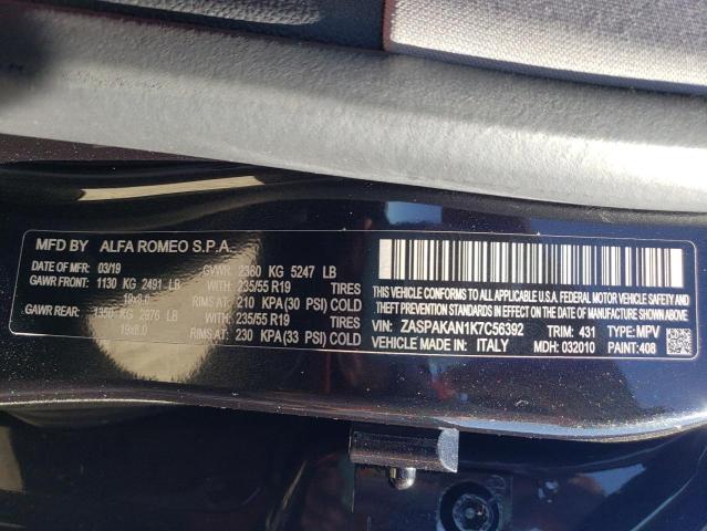 2019 ALFA ROMEO STELVIO ZASPAKAN1K7C56392