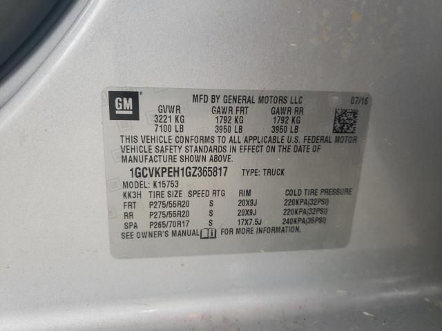 1GCVKPEH1GZ365817 Chevrolet Silverado 2016. Фото: 9