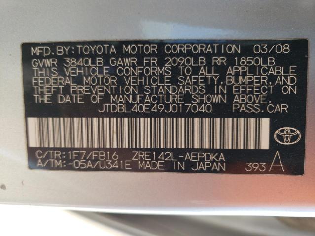 JTDBL40E49J017040 Toyota Corolla Ba 2009. Фото: 9