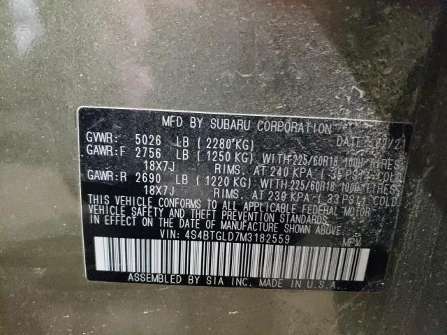4S4BTGLD7M3182559 Subaru Outback Onyx Edition Xt