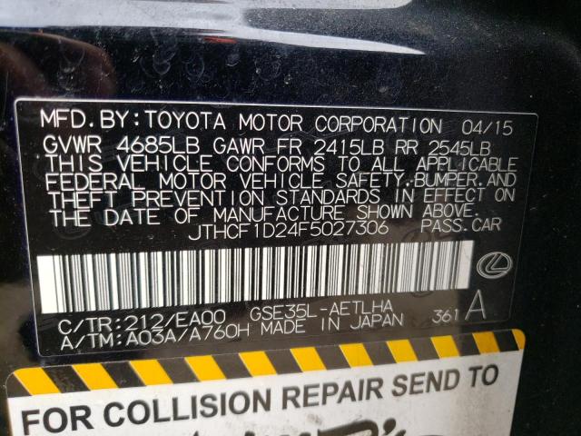 2015 LEXUS IS 250 JTHCF1D24F5027306
