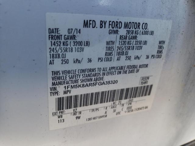 1FM5K8AR5FGA35320 Ford Explorer P 2015. Фото: 9