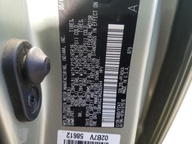 5TDKK4CC1AS292644 Toyota Sienna Ce 2010. Фото: 9