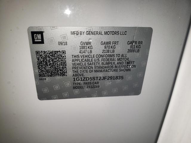 1G1ZD5ST2JF291835 Chevrolet Malibu Lt 2018. Фото: 9