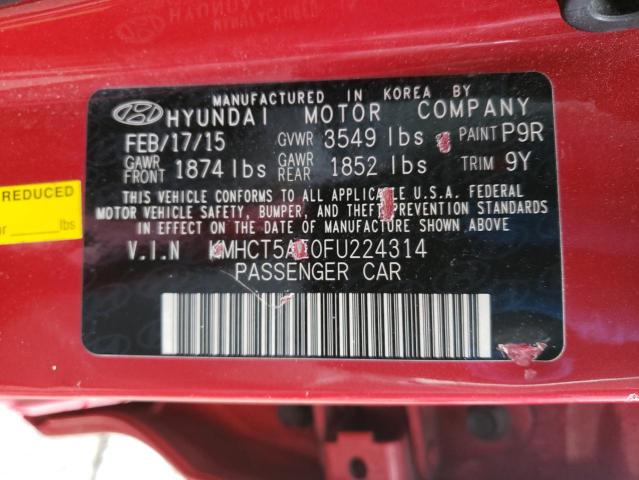 2015 HYUNDAI ACCENT GS KMHCT5AE0FU224314