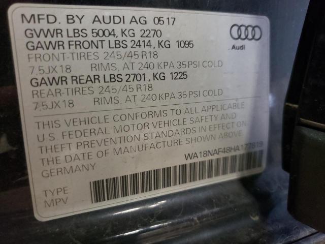2017 AUDI A4 ALLROAD WA18NAF48HA177819