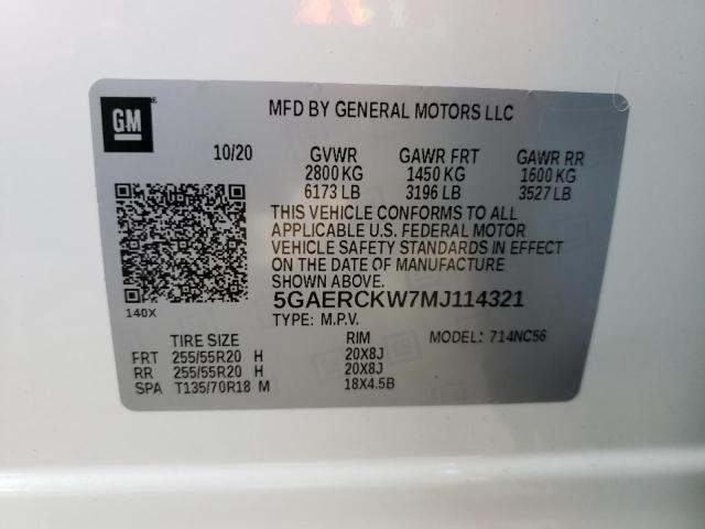 2021 BUICK ENCLAVE PR - 5GAERCKW7MJ114321