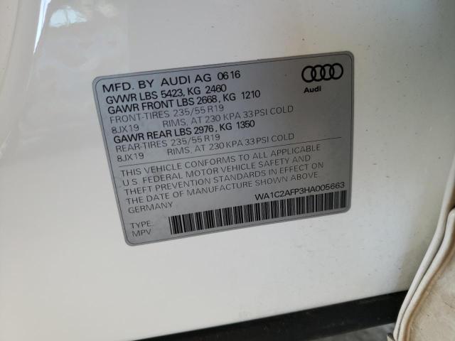 VIN WA1C2AFP3HA005663 2017 Audi Q5, Premium no.10