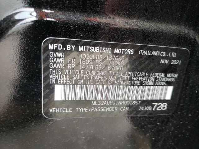 2022 MITSUBISHI MIRAGE ML32AUHJ1NH001857