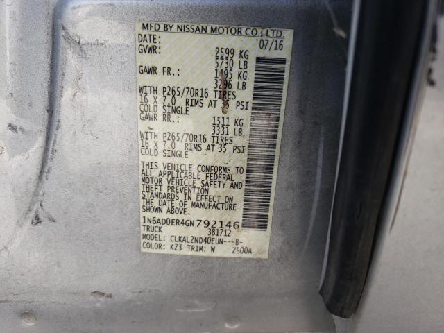 1N6AD0ER4GN792146 Nissan Frontier S 2016. Фото: 9