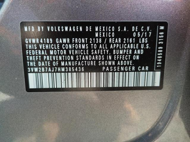 2017 VOLKSWAGEN JETTA S 3VW2B7AJ7HM385436