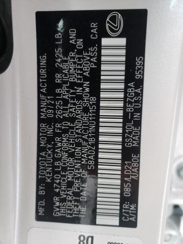 2022 LEXUS ES 58ADZ1B11NU111518