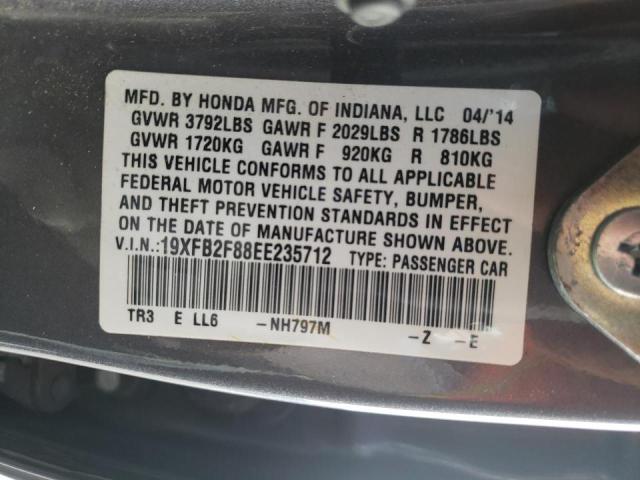 19XFB2F88EE235712 Honda Civic Ex 2014. Фото: 9
