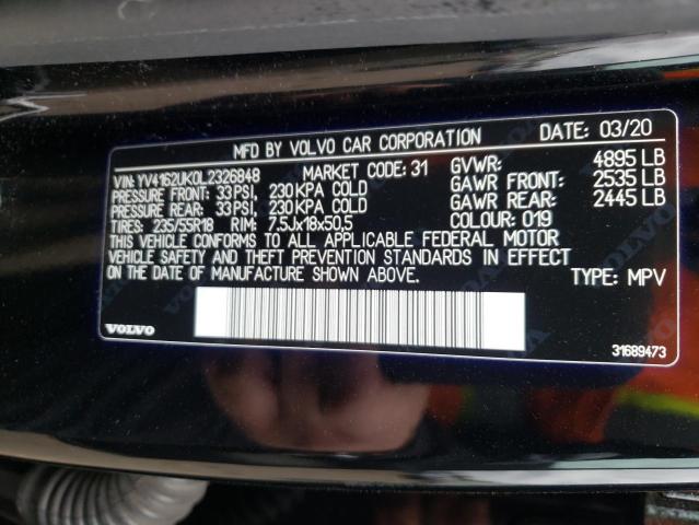 2020 VOLVO XC40 T5 MO YV4162UK0L2326848