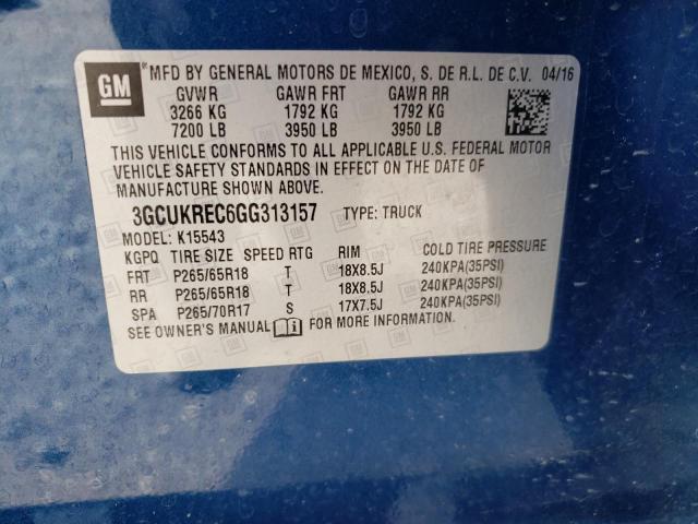 2016 CHEVROLET SILVRK1500 3GCUKREC6GG313157