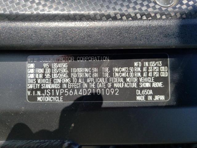 2013 SUZUKI DL650 A JS1VP56A4D2101092