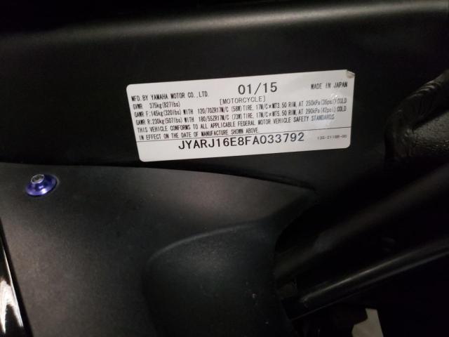 2015 YAMAHA YZFR6 JYARJ16E8FA033792