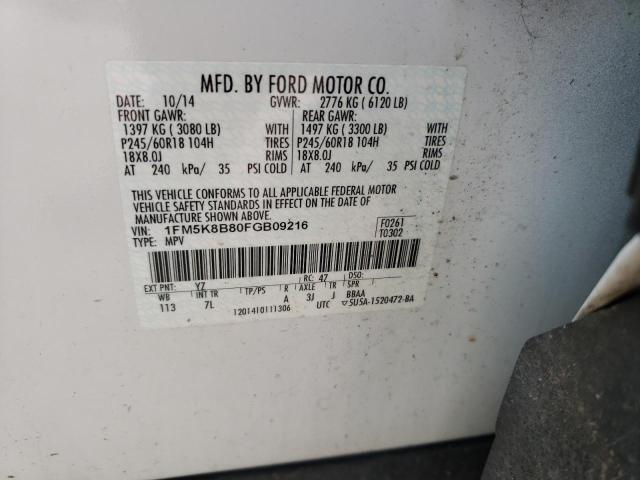 2015 FORD EXPLORER 1FM5K8B80FGB09216