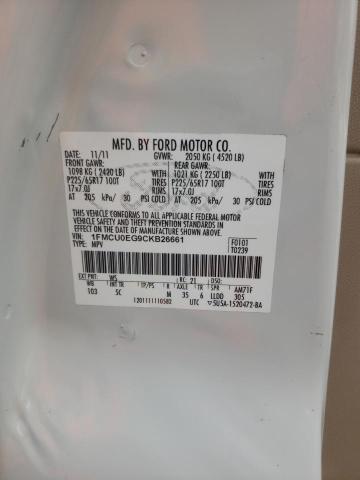1FMCU0EG9CKB26661 Ford Escape Lim 2012. Фото: 9