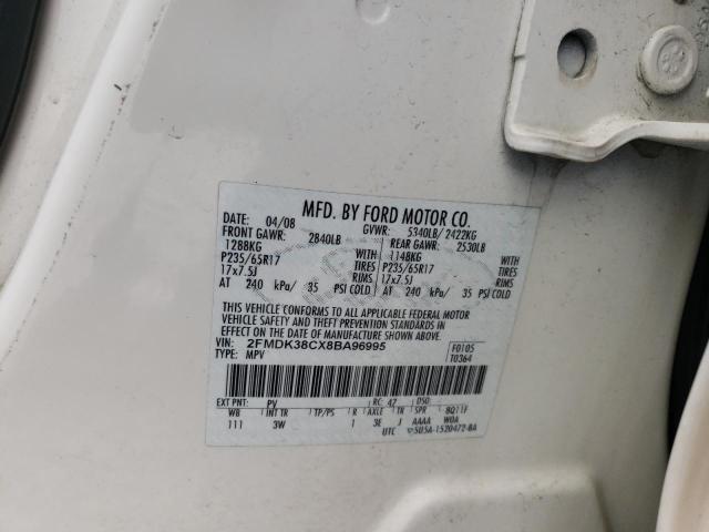 2FMDK38CX8BA96995 Ford Edge Sel 2008. Фото: 9