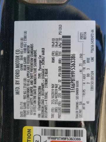 1FA6P8TH9F5363386 Ford Mustang 2015. Фото: 9