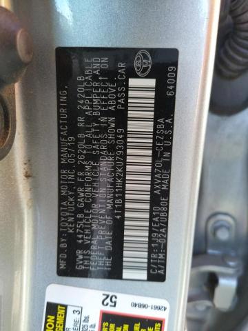 2019 TOYOTA CAMRY L/ 4T1B11HK2KU793049