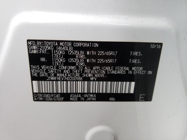 2017 TOYOTA RAV4 XLE JTMRFREV7HD200988