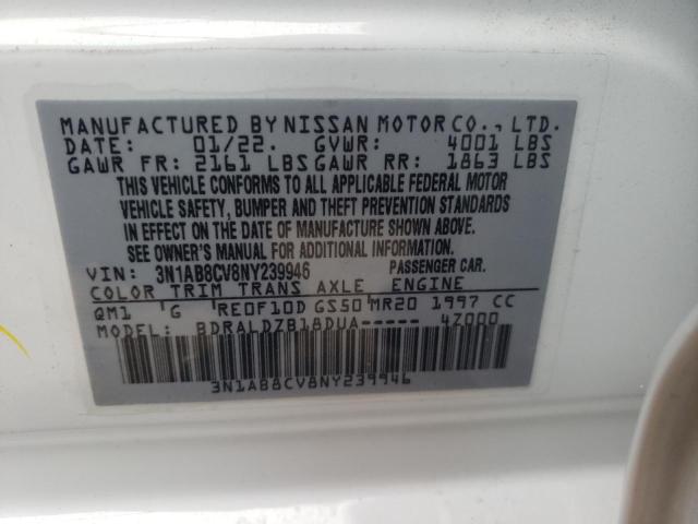 2022 NISSAN SENTRA SV 3N1AB8CV8NY239946