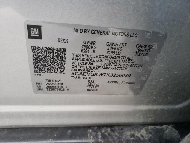 2019 BUICK ENCLAVE PR 5GAEVBKW7KJ256039