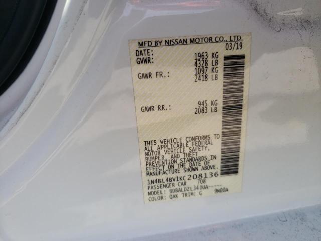 1N4BL4BV1KC208136 Nissan ALTIMA S