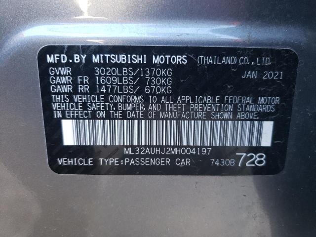2021 MITSUBISHI MIRAGE ES ML32AUHJ2MH004197