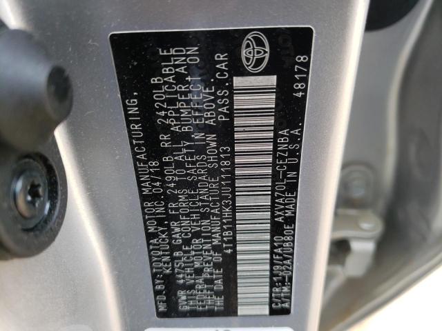 2018 TOYOTA CAMRY L/LE 4T1B11HK3JU111813