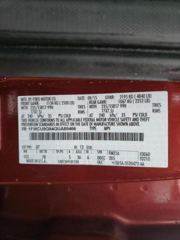 2016 FORD ESCAPE SE 1FMCU9G94GUA89466