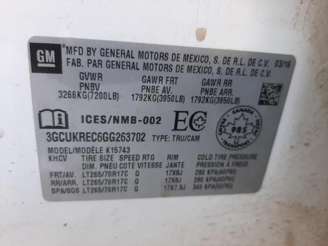 2016 CHEVROLET SILVRDO LT 3GCUKREC6GG263702