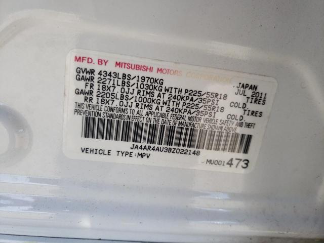 JA4AR4AU3BZ022148 Mitsubishi Outlander 2011. Фото: 9