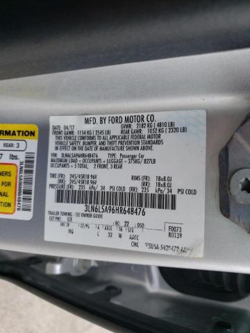 2017 LINCOLN MKZ PREMIE 3LN6L5A96HR648476