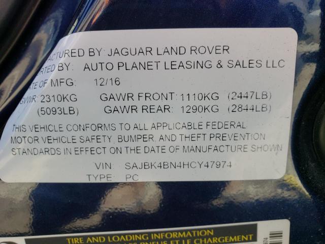 2017 JAGUAR XF PRESTIG SAJBK4BN4HCY47974