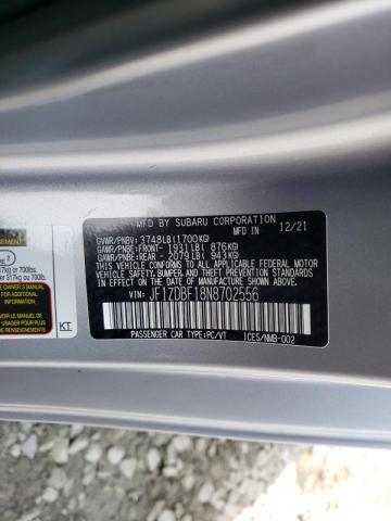 2022 SUBARU BRZ JF1ZDBF18N8702556