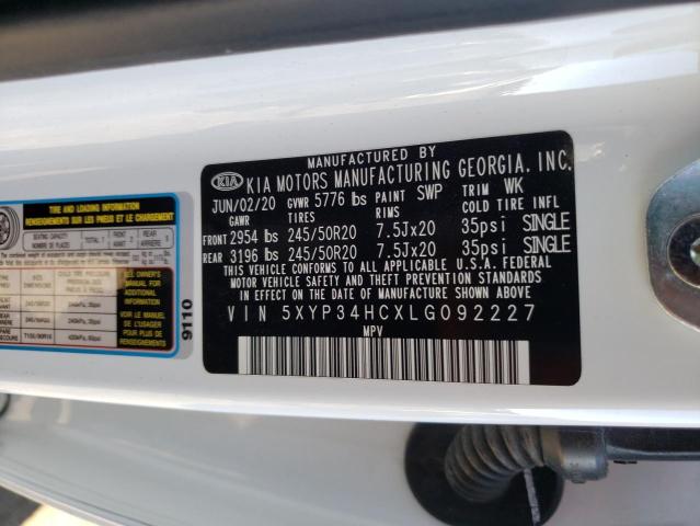 2020 KIA TELLURIDE 5XYP34HCXLG092227