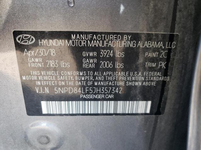 2018 HYUNDAI ELANTRA SE 5NPD84LF5JH357342
