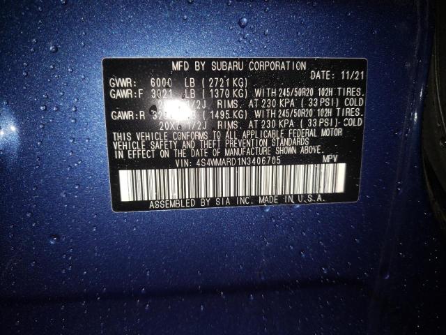 2022 SUBARU ASCENT TOU 4S4WMARD1N3406705