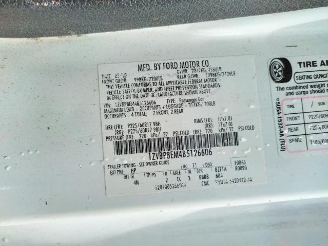 1ZVBP8EM4B5126606 Ford Mustang 2011. Фото: 9