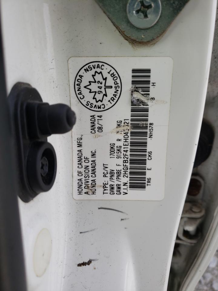 2HGFB2F41EH043521 2014 Honda Civic Lx