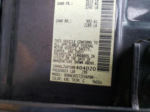 1N4AL2APXBN404020 Nissan Altima Bas 2011. Фото: 9