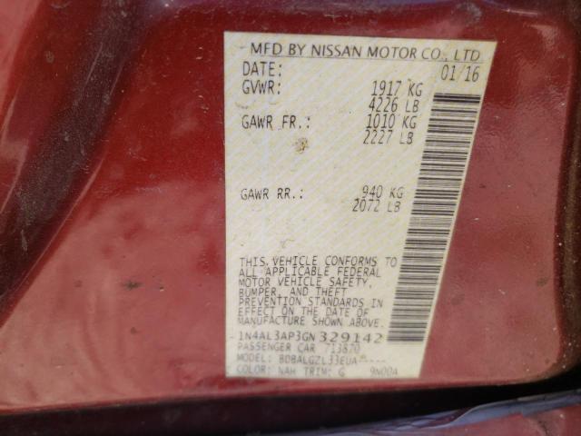 1N4AL3AP3GN329142 Nissan Altima 2.5 2016. Фото: 9