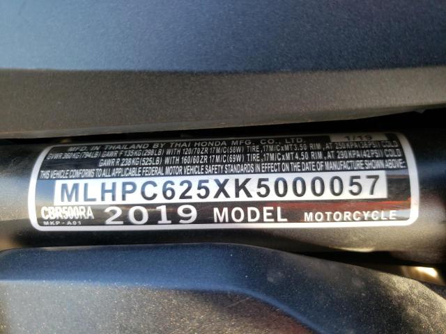 2019 HONDA CBR500 RA MLHPC625XK5000057