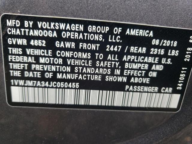2018 VOLKSWAGEN PASSAT GT 1VWJM7A34JC050455