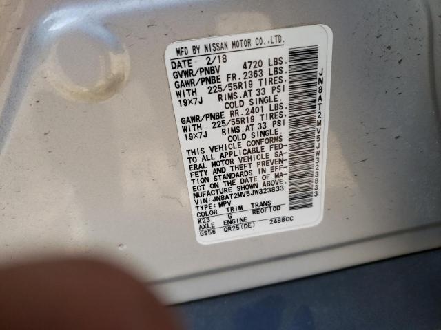 JN8AT2MV5JW323833 Nissan Rogue S 2018. Фото: 9