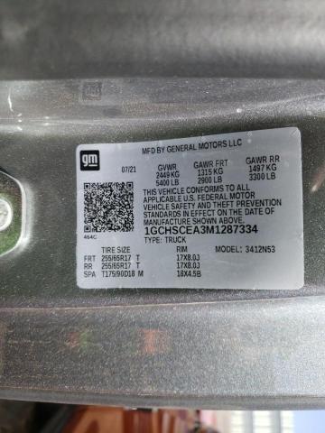 2021 CHEVROLET COLORADO L 1GCHSCEA3M1287334