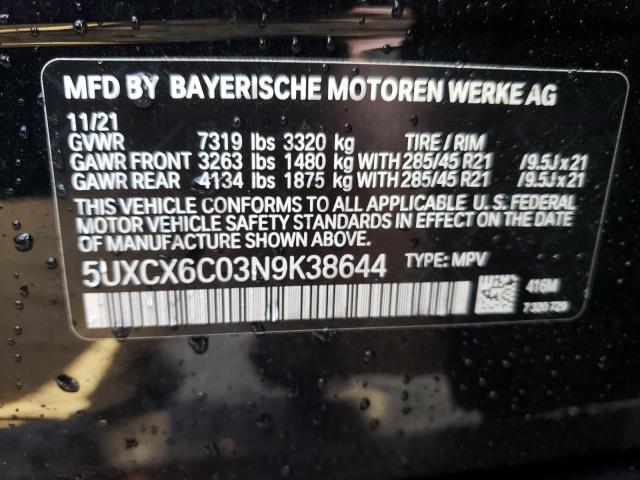 2022 BMW X7 M50I 5UXCX6C03N9K38644